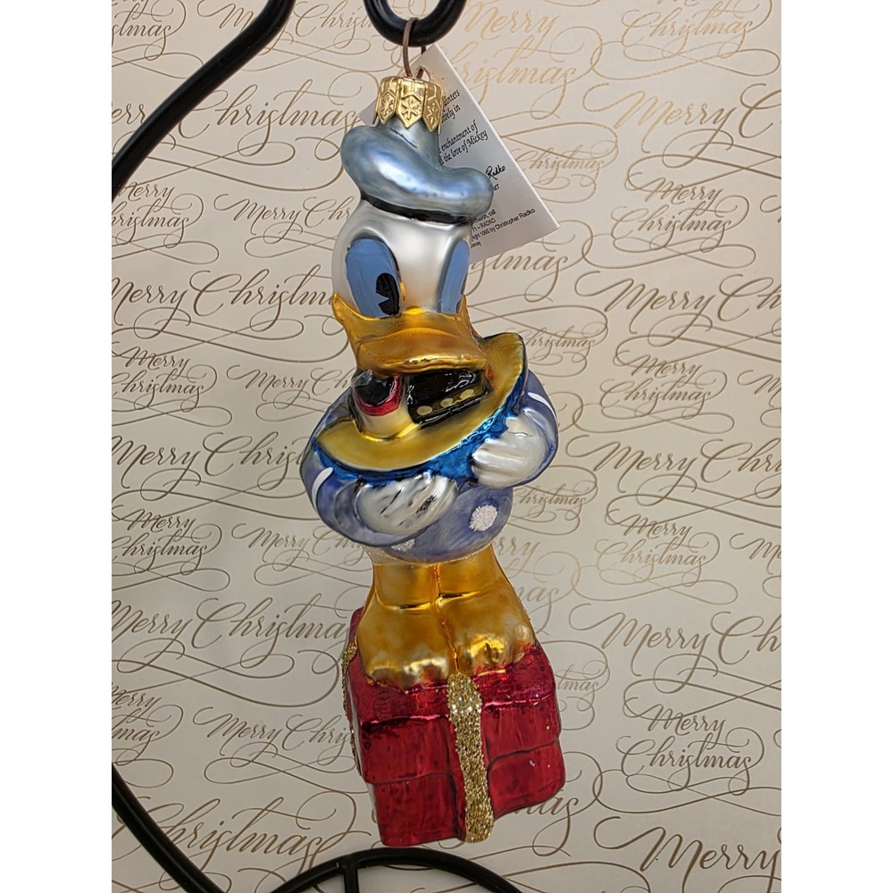1996 Christopher Radko Disney Donald Duck Ready For Sea Ornament 6" VTG Tag